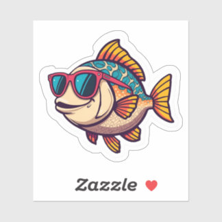 "Funky Fish with Sunglasses Sticker