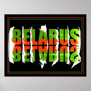 Funky Flag Colours Belarus Беларусь Poster