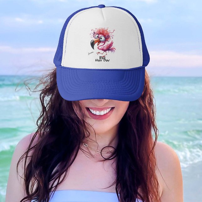 Funky Flamingo "Bad Hair Day" Trucker Hat (Creator Uploaded)