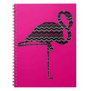 Funky flamingo spiral notebook