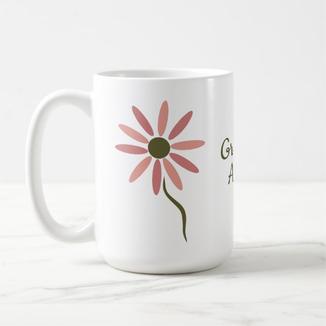 Funky Flora - stylised abstract flower Updated Coffee Mug (Left)