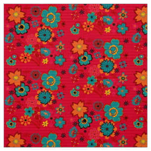 Funky Floral Pattern Fabric