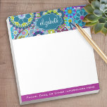 Funky Floral Pattern with Custom Name Notepad<br><div class="desc">Modern and stylish design for any woman or professional. A cute and trendy design for women. If you need to move things around,  click on the customise this button to make changes.</div>