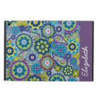 Funky Floral Pattern with Name aubergine green