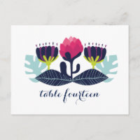 Funky Floral Table Number Postcard