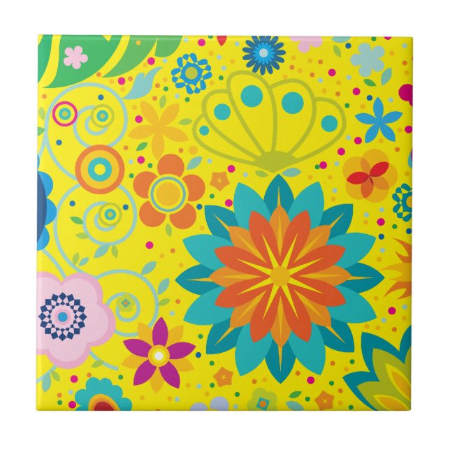Funky Floral Tile (Front)