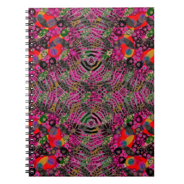 Funky Florescent Zebra Spiral Notebook (Front)