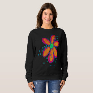 Funky Flower Abstract Art to Wear Sweatshirt