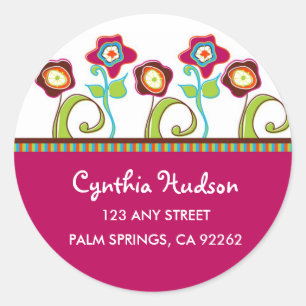 Funky Flowers Address Labels