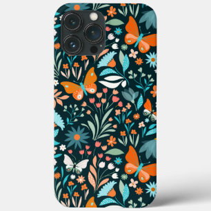 Funky Flowers and Butterflies iPhone 13 Pro Max Case