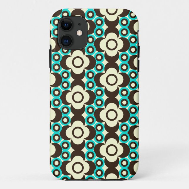 Funky flowers and circles iphone case (Back)