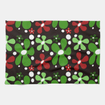 Funky flowers in red & green Christmas 