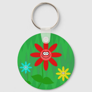 Funky Flowers Key Ring