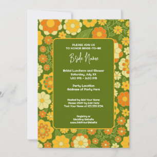 Funky Flowers - Retro Bridal Shower Invitation