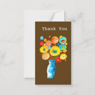 Funky flowers watercolor art card