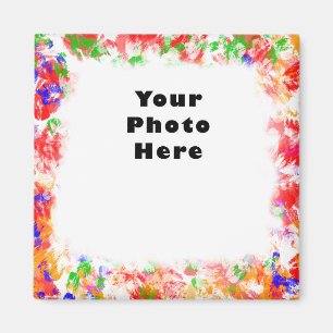 Funky Flowery Colour Frame Magnet