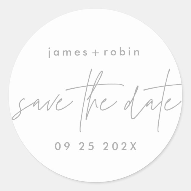 Funky Forever Grey Frame | Ultimate Elegant Casual Classic Round Sticker (Front)