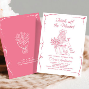 Funky Fresh Off the Market Bridal Shower Invitation