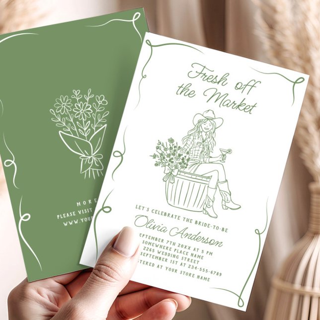Funky Fresh Off the Market Bridal Shower Invitation (Creator Uploaded)