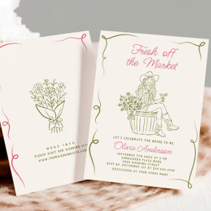 Funky Fresh Off the Market Bridal Shower Invitation