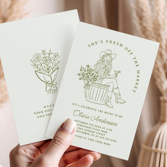 Funky Fresh Off the Market Bridal Shower Invitation (Creator Uploaded)