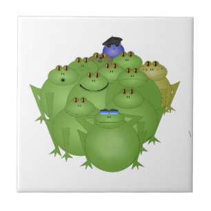 Funky Frogs Ceramic Tile
