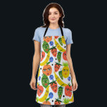Funky Fruits & Veggies Unique Healthy Chef   Apron<br><div class="desc">This hand made pattern makes an awesome apron. Change the background colour or add texts. Check out my shop for more or let me know if you'd like something custom!</div>