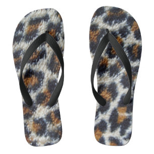 funky fun fluffy leopard print pattern original jandals