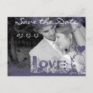 Funky Fun Save The Date with Your Photos Announcement Postcard
