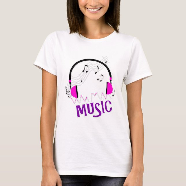 Funky Fun Text And Graphic Music Themed T-Shirt (Front)