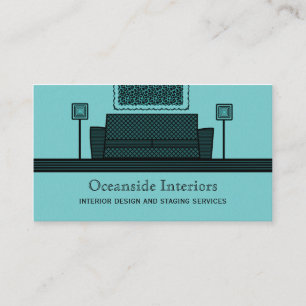 Funky Furniture Business Card, Turquoise Card