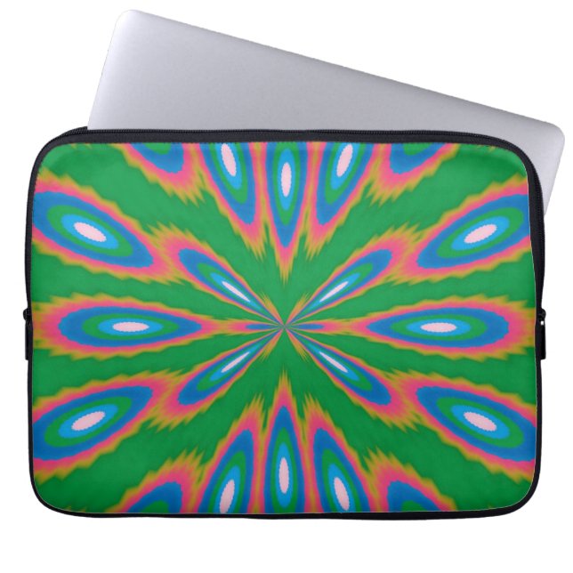Funky Garden Abstract Art Laptop Sleeve (Front)