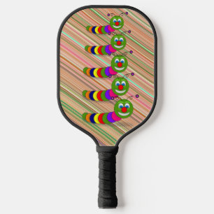   Funky Garden Bug Ladder Rainbow Stripes Cute Fun Pickleball Paddle
