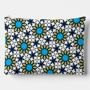 Funky Geometric Daisy Pattern Accessory Pouch