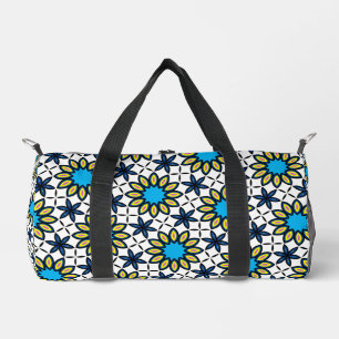Funky Geometric Daisy Pattern Duffle Bag
