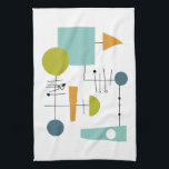 Funky Geometric Flowchart Mid Century Retro Tea Towel<br><div class="desc">Add a pop of colour to your kitchen with this fabulous geometric line and shapes "flow chart" retro kitchen towel. It features the bright and bold colours turquoise,  blue,  green,  orange,  and black.</div>