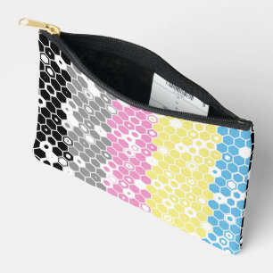 Funky Geometric Mod Abstract Polygender Pride Flag Accessory Pouch