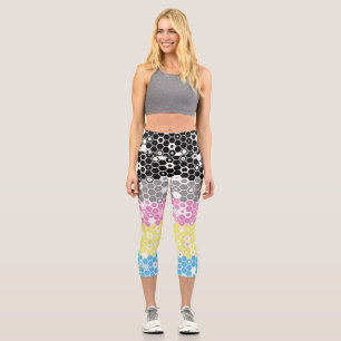 Funky Geometric Mod Abstract Polygender Pride Flag Capri Leggings