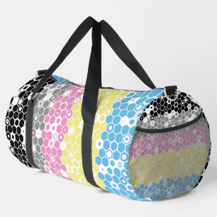 Funky Geometric Mod Abstract Polygender Pride Flag Duffle Bag