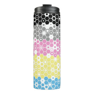 Funky Geometric Mod Abstract Polygender Pride Flag Thermal Tumbler