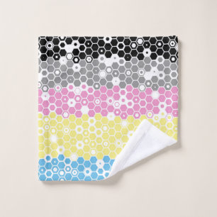Funky Geometric Mod Abstract Polygender Pride Flag Wash Cloth