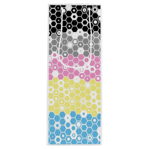 Funky Geometric Mod Abstract Polygender Pride Flag Wine Gift Bag