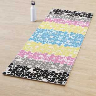 Funky Geometric Mod Abstract Polygender Pride Flag Yoga Mat