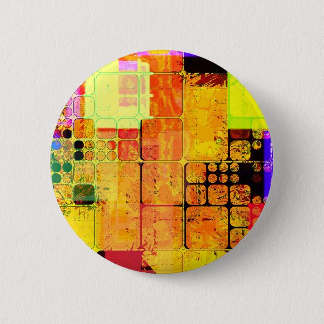 Funky Geometric Multicolored Design 6 Cm Round Badge (Front)
