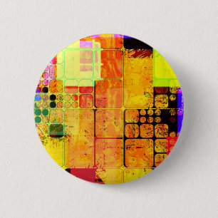 Funky Geometric Multicolored Design 6 Cm Round Badge