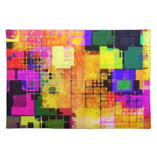 Funky Geometric Multicolored Design Placemat