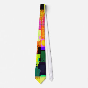 Funky Geometric Multicolored Design Tie