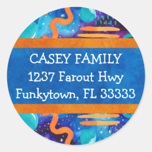 Funky Geometrics Return Address Label