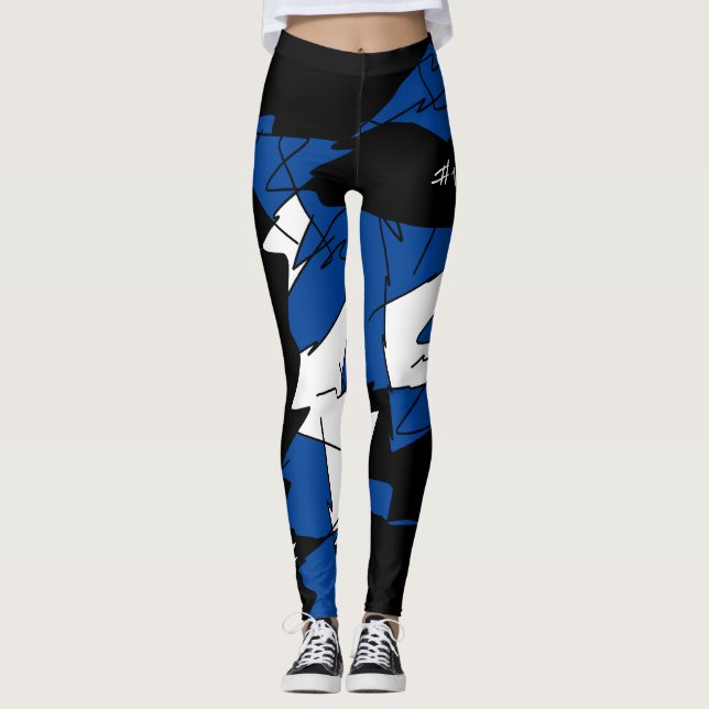 Funky Geometry Abstract Art Sport Winner Leggings (Front)