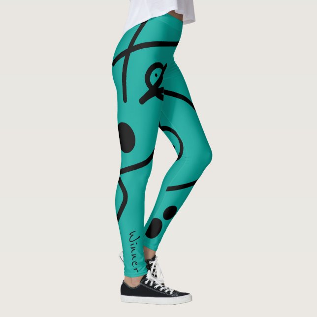 Funky Geometry Abstract Art Sport Winner Leggings (Right)